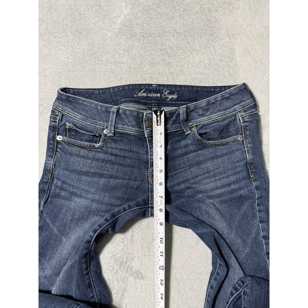 American Eagle Jeans Womens 8 Long Blue Medium Wash Slim Boot Low Rise 30x27.5 - Picture 4 of 9